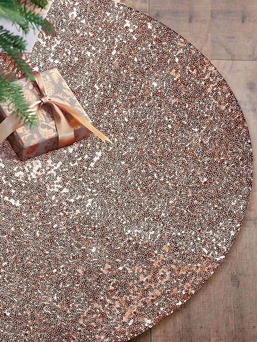 1 件 - 圣诞树裙节日树饰品圆形圣诞树裙垫底盖适用于圣诞装饰和新年派对节日家居装饰，用于圣诞树装饰、室内植物装饰地垫、地毯。最好的礼物