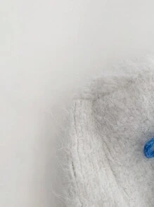 1pc Sweet Cute Bow Knot Fuzzy Bucket Hat For Women, Oversize Handmade Winter Cap - Multicolor - View 11