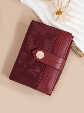 Baellerry 1 st Kort plånbok för kvinnor Mode Multi-Slot Dragkedja Mynt Färgblock Korthållare Presenter Essentials Föremål för kvinnor Plånbok Plånbok Plånbok Liten plånbok