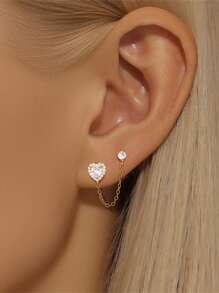 1Pc 925 Sterling Silver Earring For Women 2024 Piercing Stud Earring Romantic Suitable For Party Bridal Jewelry Fine Jewelry