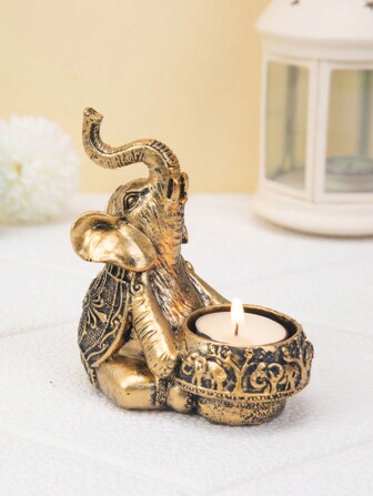 1 件新款动物扫金色仰视大象烛台餐桌书房装饰家居装饰品万圣节、幽灵、秋季、节日、假期圣诞节、冬季、节日、节日、房间装饰、礼物