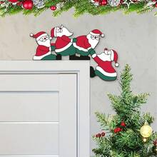 Biển báo góc cửa Giáng sinh hình ông già Noel và tuần lộc - Tượng gỗ trang trí phòng khách, phòng ngủ, văn phòng và ngoài trời - Thiết kế ông già Noel và người tuyết vui nhộn | Hoàn hảo cho trang trí nhà và văn phòng ngày lễ - Góc mùa nghỉ lễ - Xem 3