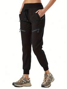 ZUTY Women's Hiking Pants Quick Dry Lightweight Elastic Outdoor Water Resistant Elastic Waist Cargo Pants For All Seasons