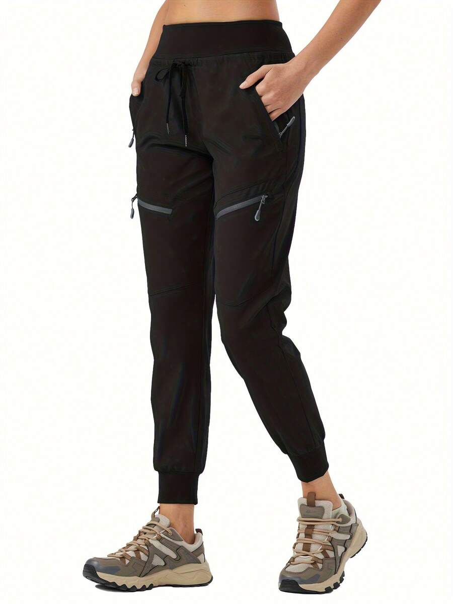 ZUTY Women's Hiking Pants Quick Dry Lightweight Elastic Outdoor Water Resistant Elastic Waist Cargo Pants For All Seasons
