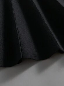 GIGOGOU 厚秋冬保暖针织女毛衣裙 - 黑色 - 查看 5