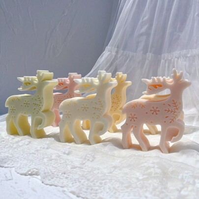 قالب شمع سيليكون على شكل رنة عيد الميلاد، قالب سيليكون على شكل آلة عيد الميلاد، قالب سيليكون على شكل ظبي لشمع الصويا، ديكور عيد الميلاد