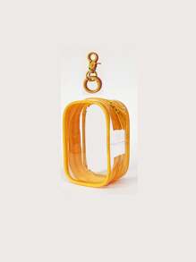 1pc Portable Waterproof Charger Storage Bag, Headphone Travel Data Cable Storage, Plush Toy Figure Dustproof Storage Bag, Pu Transparent Portable Travel Storage Bag, Jade Transparent Protective Cover, Colorful Square With Lobster Clasp, Suitable For Vacation, Travel, Business Trip, Commuting, Class, Daily Use, Can Be Matched With Different Types Of Bags - Multicolor - View 12