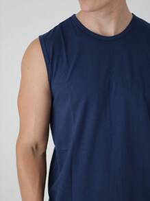 Men Tank Tops - 藏蓝色 - 查看 7