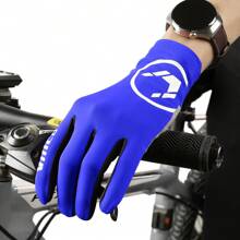1 par de guantes de ciclismo de verano de estilo deportivo al aire libre, azul, para hombre y mujer, de la marca Vilico. Guantes finos y transpirables para MTB, con almohadilla antideslizante en la palma y compatible con pantalla táctil. Fabricados con tela transpirable y resistente, adecuados para fitness, running, levantamiento de pesas, voleibol, baloncesto, bádminton, ciclismo, escalada en montaña, baile, campamento al aire libre, pesca y bicicleta eléctrica. - Multicolor - Ver 2