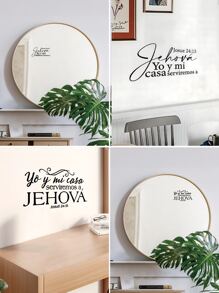1pc Spanish Bible Verse PVC Home Decoration Stickers For Living Room, Bedroom, Study Room, Porch, Kitchen, Window, Mirror, Stickers, Wall Decal, Vinyl Decal For Home Decorations, Spring Decoration Items Refresh Your Home, Festival Decoration Stickers Gifts Birthday Graduation