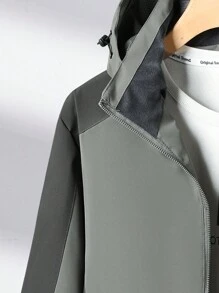 女式带帽防水雨衣轻便户外雨衣夹克派克大衣防风登山徒步夹克女款 - 軍綠色 - 查看 5