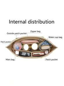 Túi đựng đồ nhiều ngăn L1PC, Túi đựng đồ trang điểm có khóa kéo bằng vải nỉ, Túi đựng đồ du lịch nhẹ, Túi đựng đồ du lịch có nhiều ngăn Túi đựng đồ dùng học tập Quà tặng giáo viên Phụ kiện cho giáo viên khi trở lại trường - Nhiều màu - Xem 3