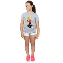 Camiseta de algodón gris deportivo con Mickey Mouse al revés para niñas de Disney - Gris deportivo - Ver 4