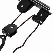 SPORTNOW Élévateur de vélo support vélo plafond fixation murale ascenseur vélo avec poulie mécanisme de verrouillage capacité de chargement 20 kg acier noir - Schwarz - Übersicht 9