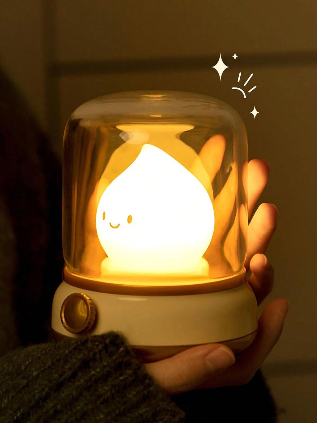 Luce notturna a forma di falò fantasma per adulti, lampada senza fiamma carina come lampada a cherosene, luce da campeggio portatile ricaricabile, decorazione per Ognissanti e Natale da tavolo, camera da letto, illuminazione per lavandino (2 stili)