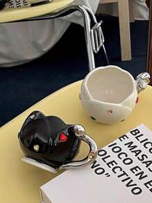 1 件 Gemstone Diva 陶瓷杯，独特创意咖啡杯，适合送礼，情侣杯返校 - 黑色 - 查看 10