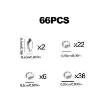 66pcs Elegant DIY Tooth Bling Set, Luxurious Rhinestone Tooth Gems, Minimalist Fashionable Tooth Decorations For Daily, Party, Gift (Without Glue)