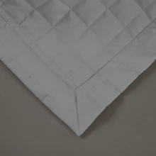 Queen Size 3 Piece Quilted Percale 300 Thread Count Bedspread Kit With Pillowcase - 灰色 - 查看 6