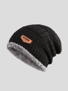 1pc Men's Beanie Hat, Thick Ear Protection Knitted Cap, Suitable For Outdoor Cycling In Autumn And Winter, Ideal Gift Choice, Fit For Slim People