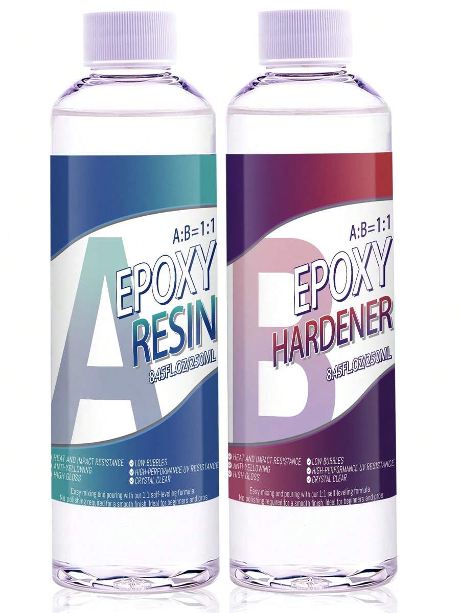 8OZ34OZ Epoxy Resin Kit Crystal Clear Resin & Hardener For DIY Arts