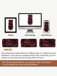 Clip In Synthetic Hair Extensions Long Wavy , Hair Extensions Clip In Hair Extensions22 Inch,Red Color