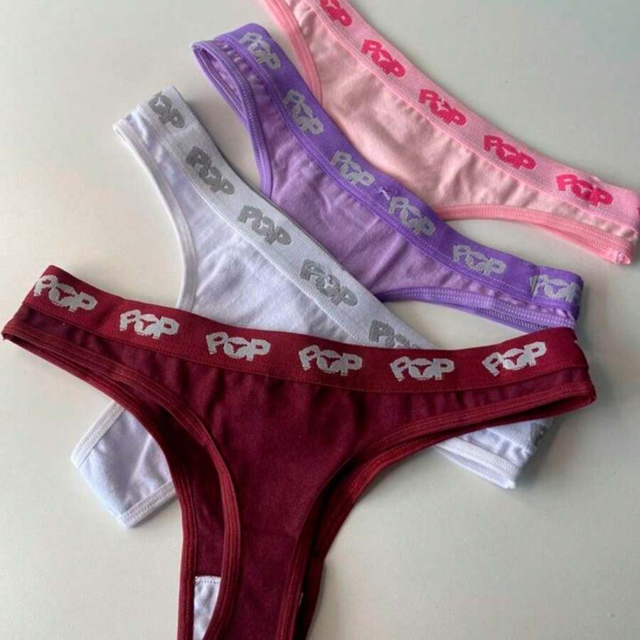 Kit 10 Cotton Thong Panties High Waist - Nhiều màu - Xem 1