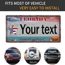 1pc Customized Metal Tin Sign Retro Car License Plate Poster Decor, 6*12in