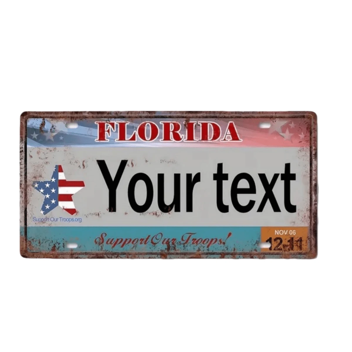 1pc Customized Metal Tin Sign Retro Car License Plate Poster Decor, 6*12in