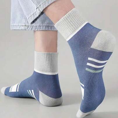 1/5/10 Pairs Ultra Comfortable Men's Mid-Calf Socks For Winter - Odor Resistant, Moisture Wicking, Breathable, Soft - Suitable For Daily And Outdoor W