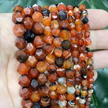 天然宝石刻面绿松石虎眼石碧玉石英玛瑙散珠隔珠适用于珠宝制作 14 英寸 6/8/10 毫米 - 天然石刻面鑽石型 - 查看 13