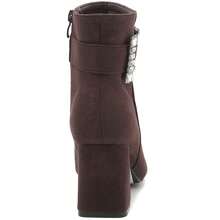 Women Ankle Boot With Silver Buckle - Brown - View 3
