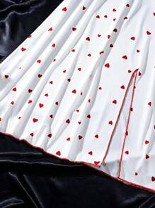 Lingerie Heart Print Sleeveless Camisole Nightgown