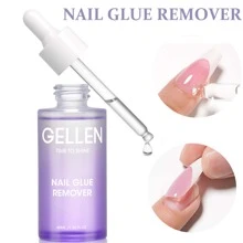 Gellen Removedor de Cola de Unha Gellen 40ml, Removedor de Cola de Unha para Unhas Postiças, Fácil de Remover Cola Sólida de Unha e Gel em Unhas Postiças, Não Para Cola à Base de Gel ou Esmalte de Unha em Gel