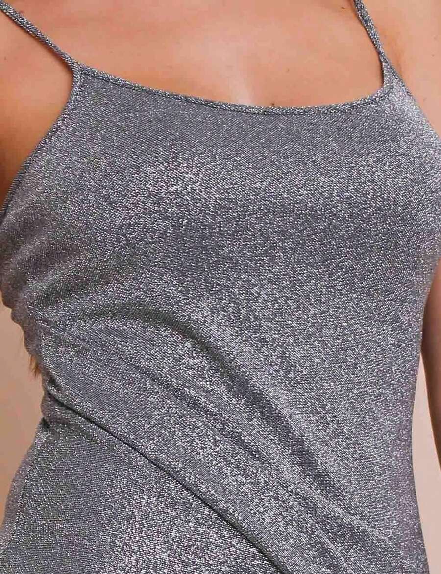 Labrava Silver Twisted Short Dress - 銀色 - 查看 1