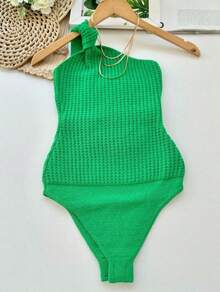 Body Modal Bosy Modal Bory Modal One Shoulder New Arrival Women's Fashion - 綠色 - 查看 2