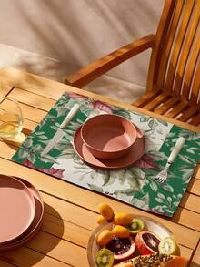 1 件绿色圣诞花卉图案桌旗，圣诞家居装饰桌旗，室内户外派对用品，房间装饰。适用于圣诞节家庭厨房装饰和圣诞节活动派对装饰 - 彩色 - 查看 9