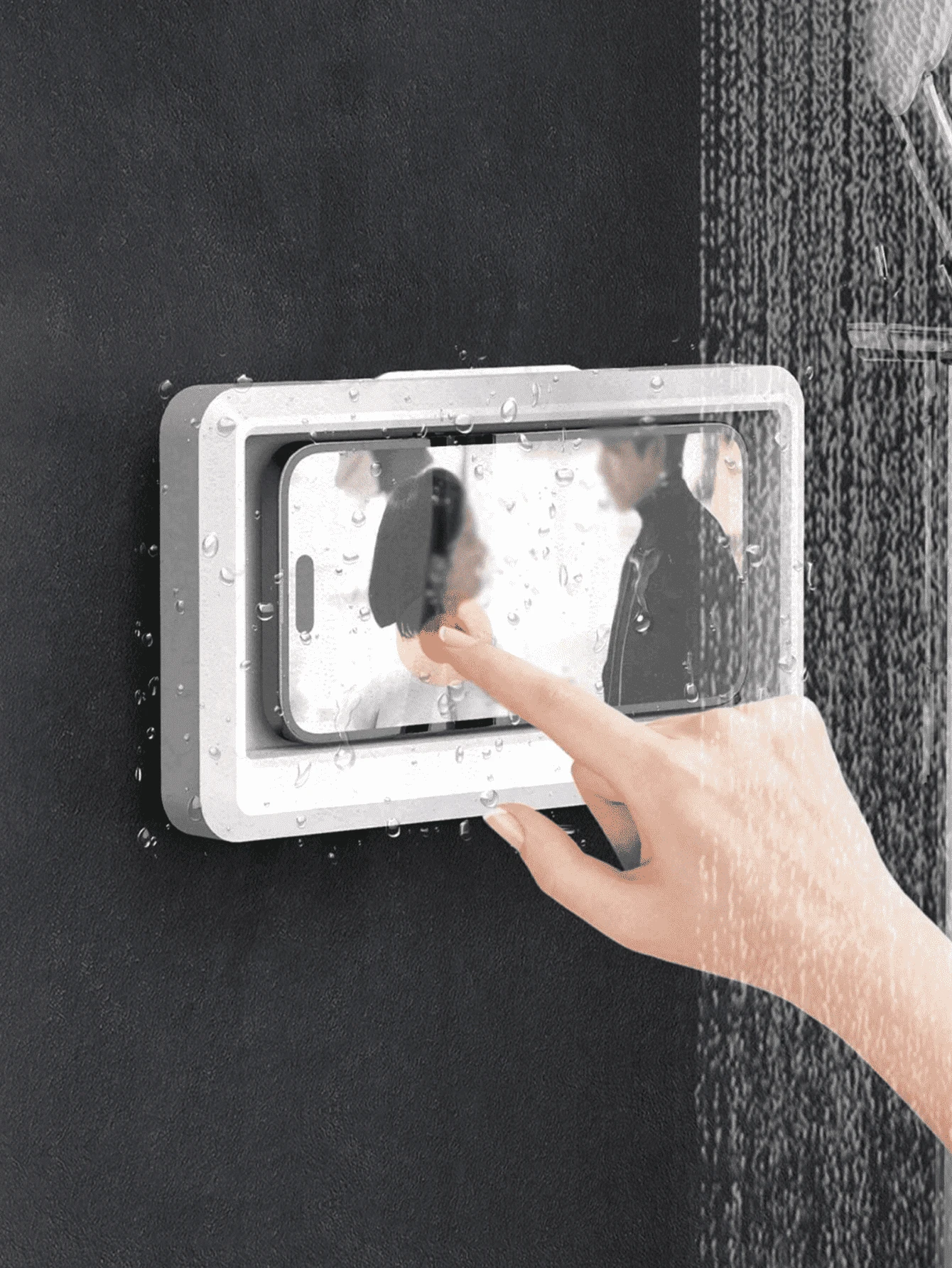 ที่วางโทรศัพท์สำหรับติดในห้องอาบน้ำ หมุนได้ 360 องศา กันน้ำ, ตัวยึด