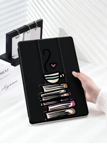 1 件咖啡杯和书本图案平板电脑保护套,防震,笔槽,睡眠/唤醒支持,兼容三星和 iPad - 彩色 - 查看 3