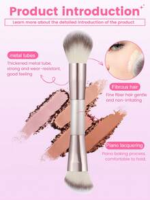4PCS Double Ended Makeup Brush Sets Premium Synthetic Hair Eyeshadow Blending Brush Sets Cosmetics Tools - Multicolor - View 7