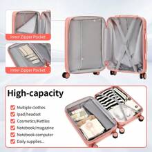ACO 2024 New Men's And Women's Luggage Suitcase 20-Inch Boarding Case Strong And Durable Code Thickened Travel Case Maderial New - 銀色 - 查看 4