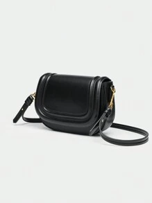 Y2Y 新款女式黑色宽肩带单肩/腋下休闲斜挎包 - 黑色 - 查看 3