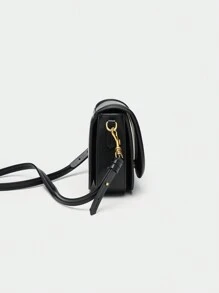 Y2Y 新款女式黑色宽肩带单肩/腋下休闲斜挎包 - 黑色 - 查看 4