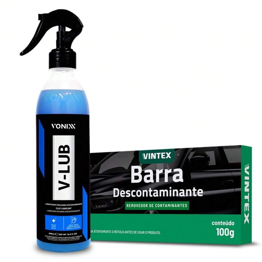 Clay Bar Kit V-Bar 100g + V-Lub 500ml Vonixx Decontaminant - Nhiều màu - Xem 1