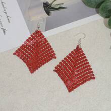 Elegante, luxuriöse Ohrringe im Stil von Kettenanhängern mit Tastatur-Maserung, Eisen-Schmuck für Nachtclubs, Festivals und Karneval