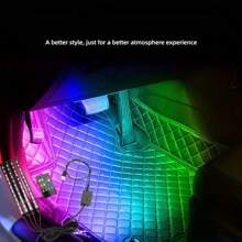 1pc Wireless Remote Control Car Ambient Lighting, Romantic Multi-Color Adjustable Interior Decor Light Strip, Easy Installation, Holiday Gift