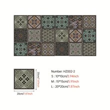 18 peças de piso de ladrilho de PVC retrô europeu para quarto, banheiro, cozinha, decoração de piso, autoadesivo à prova d'água, à prova de umidade, resistente a óleo, resistente a manchas, prático, estilo moderno e simples, espessado e autoadesivo