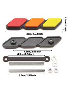 1pc TRD Grille Decor Badge, 3-Color Upgrade Emblem Decoration Accessories - Universal Compatible With Toyota Tacoma 4Runner Tundra & Other Mesh Or Slotted Grille