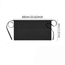 1 chiếc tạp dề phục vụ màu đen có 3 túi, tạp dề thắt lưng cho nam và nữ, dây đeo cổ gia cố và thắt lưng, tạp dề nửa thân có thể điều chỉnh, nhà bếp, phòng tắm, gia đình, đồ dùng gia đình - trắng - Xem 2