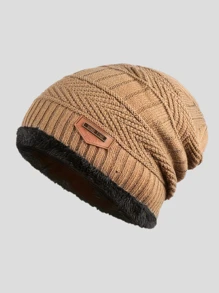 1pc Men's Beanie Hat, Thick Ear Protection Knitted Cap, Suitable For Outdoor Cycling In Autumn And Winter, Ideal Gift Choice, Fit For Slim People