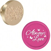 字母系列可拆卸黄铜蜡印章头、祝福和字母组合印章，用于装饰婚礼请柬、信封、节日贺卡和葡萄酒外包装 - 金色 - 查看 20